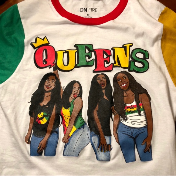 NWT On Fire Queens women’s vibe Graphic tee size M - Picture 3 of 7